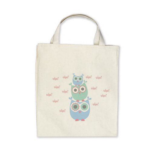 Whoo Loves You Organic Grocery Tote Canvas Bags