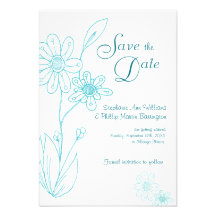 Whoopsie Daisy Simple Aqua Blue Save the Date Personalised Announcement
