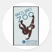 who's who in the zoo round stickers