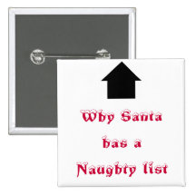 Why Santa has a Naughty list Pinback Button