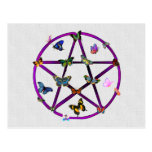 Wiccan Star and Butterflies Postcards