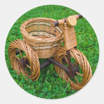 Wicker Basket Furniture In A Bike Shape On The Gra Sticker