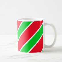 Wide Christmas Stripes Coffee Mugs