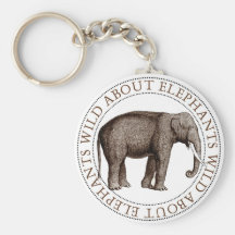 Wild About Elephants Keychains
