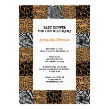 Wild Animal Print Baby Shower Invitation Card