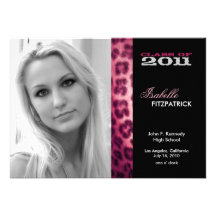 Wild Animal Print Leopard Graduation Announcement