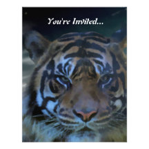 Wild Bengal Tiger Watercolor Invites