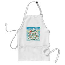Wild Birds in Nature with Starlit Christmas Tree Aprons