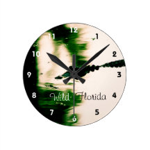 Wild Florida-Alligator photography Wallclocks
