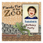 Wild Lizzard Safari Zoo Birthday Photo Invitation