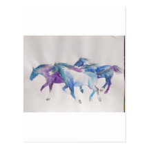 Wild Mustangs in Pastel Post Cards