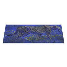 Wild Night-stalking Cheetah Hunting Wildlife Art Stretched Canvas Print
