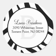 Wild Nights Zebra Print Custom Envelope Seals Sticker