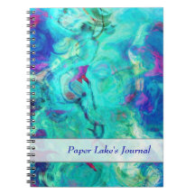 Wild Water Aqua Abstract Art Design Note Books