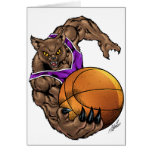Wildcats Bobcats Basketball Purple, White Stripe Card