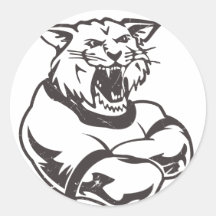 Wildcats Mascot Round Stickers