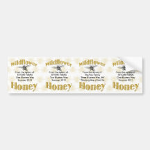 Wildflower Honey Jar Labels - 4 in One Sticker Bumper Sticker