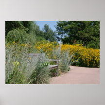 Wildflower Meadow Bench Poster