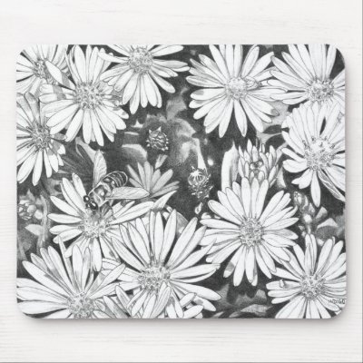 Wildflowers Mouspad Flower Sketch Computer Decor Mousepad by 