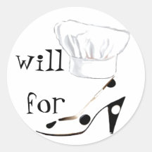 Will Cook for Shoes Stickers