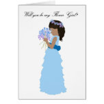 Will you be my Flower Girl Pink and Blue Card