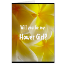 Will you be my Flower Girl? yellow Greeting Cards
