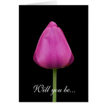 Will you be my flowergirl request card, pink tulip