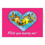WILL YOU MARRY ME luck goldfish holding hands Card