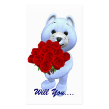 Will You Marry Me Profile Card-See Back Business Card Templates