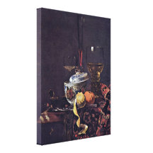 Willem Kalf - Glassware and porcelain Canvas Prints
