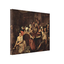 William Hogarth - Scene in a tavern Stretched Canvas Print
