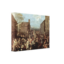 William Hogarth - The March of the Guards Stretched Canvas Print