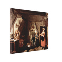 William Hogarth - The tortured poet Canvas Prints