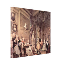 William Hogarth - Theatre performance Stretched Canvas Print