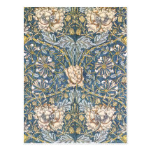 William Morris Blue Floral Post Card