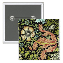 William Morris Flower design Button