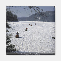 Winding out down the lakes refrigerator magnet