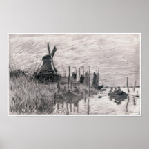 Windmill at Zaandem, 1883 Poster