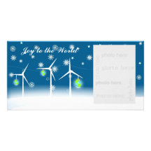 Windmill Earthy Holiday Photo Card