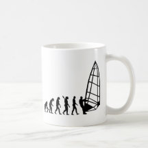Windsurfing evolution coffee mugs
