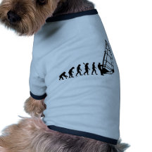 Windsurfing evolution dog tee shirt