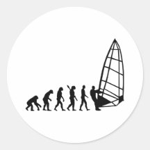 Windsurfing evolution round stickers