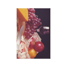 Wine and cheese afternoon stretched canvas print