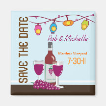 Wine and Cheese Bridal Shower Custom Magnet Favour