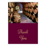 Wine Barrels in the Wine Cellar Thanks Greeting Card