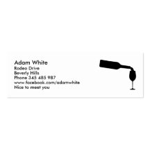 Wine bottle glass business card