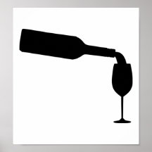 Wine bottle glass poster