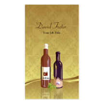 Wine Bottle Grape Dealer Retailer Agency Agent Business Card Templates