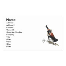 Wine Bottle Heels Pearls and Stars Business Card