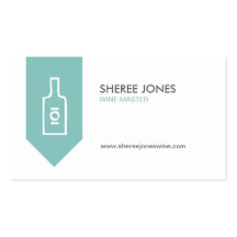 WINE BOTTLE LOGO (AQUA) Business Card